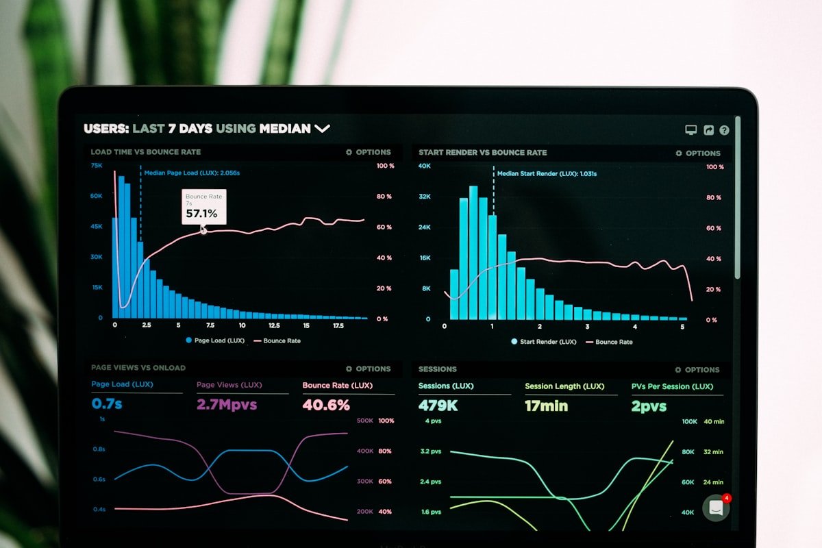 Analyse d'un tableau de bord de performance avec stylo bleu — référencement SEO à Casablanca, Maroc