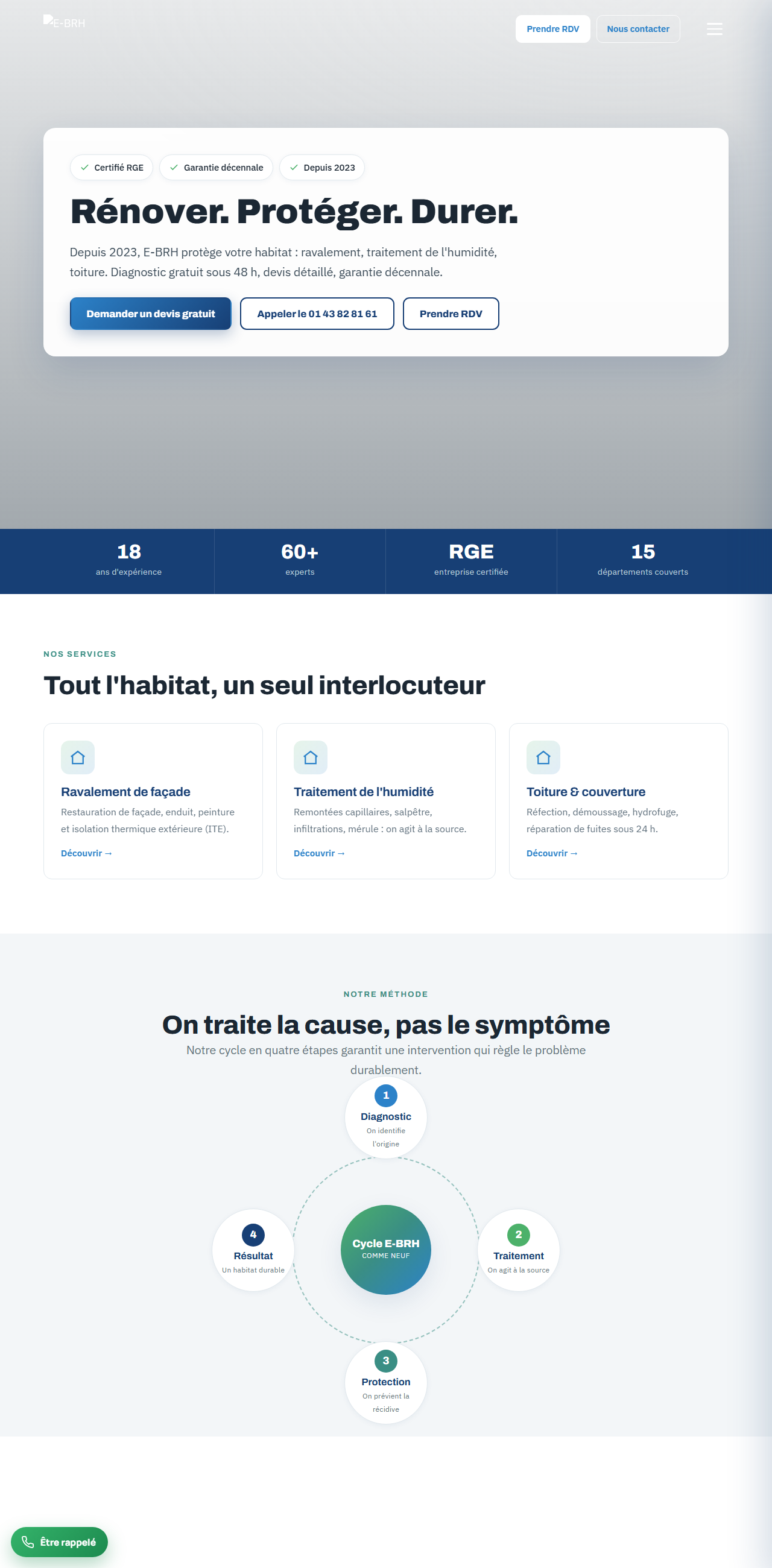 Site E-BRH en production — page d'accueil